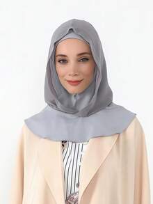 1件装女士拉法帽，透明针织帽带颈套，弹性透气多功能运动头带，简约时尚围巾，带帽兜和配套头巾，一体式 - 彩色 - 查看 18