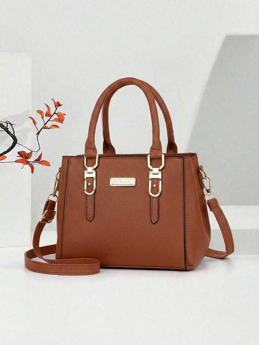 Fashionable Versatile Commuter Casual Handbag - Burnt Orange - View 1