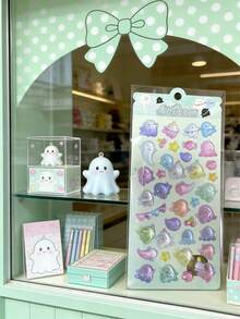 Ghost Theme Series, Cute Little Monster Crystal Clear 3D Embossed Stickers, Cartoon Waterproof 3D Stickers For Scrapbooking, Children's Reward Cards, Parent-Child Interactive Entertainment, Random Delivery - Multicolor - View 8