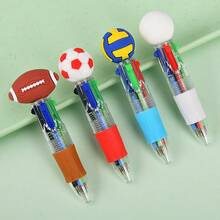 10pcs/Set Random 4 Colors Retractable Ballpoint Pen, Sports Ball Shaped, Perfect Gift For Women (Valentine's Day/Wedding Season/Party Supplies, Office/School) - Multicolor - View 3