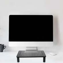 1pc Monitor Stand Riser For Computer, Laptop, Printer, Notebook And All Flat Screen Display , Black - Black - View 4