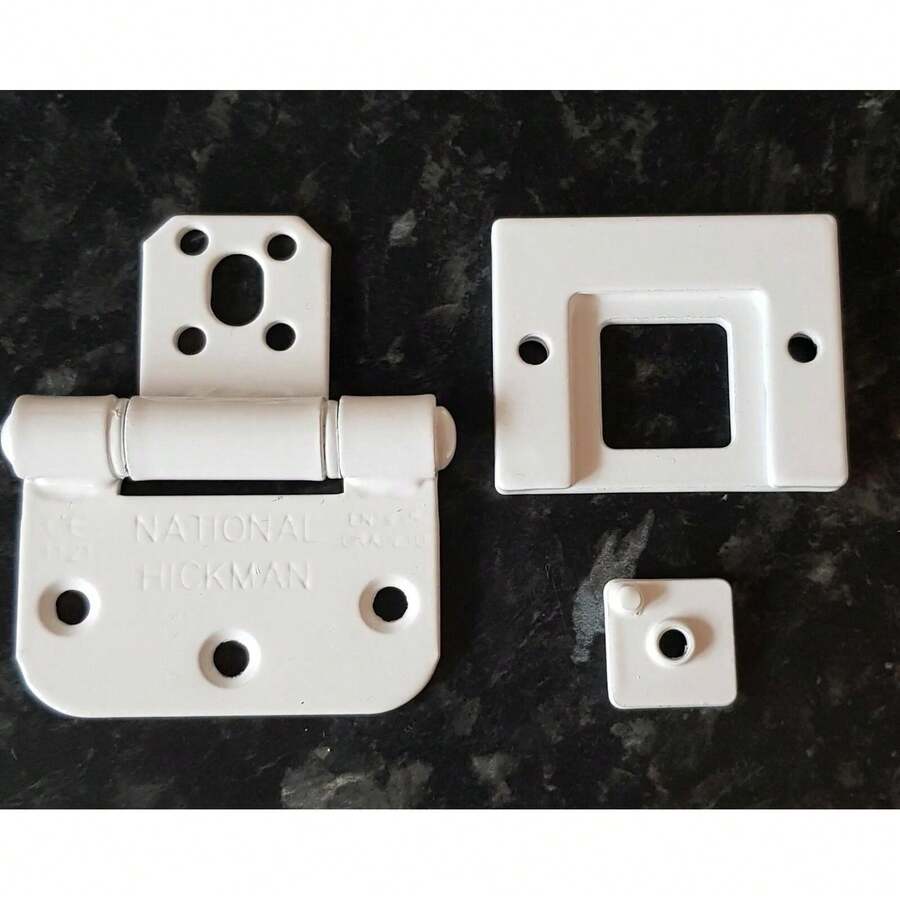 National Hickman Complete White Hinge Set For A 44mm Fire Door - B - View 1