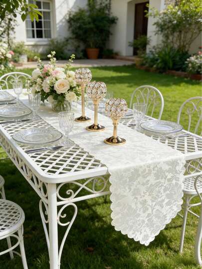 HXARTMIS 1 pieza Elegante mantel francés de jacquard blanco y beige, mantel rectangular, decoración central moderna, mantel minimalista contemporáneo, mantel de cocina de plástico, resistente a las manchas, fácil de limpiar, reutilizable, resistente al calor, antideslizante y protector. Adecuado para alfombra de sala de estar, mantel de mesa de comedor, dormitorio, sala de estar, cocina, comedor, exterior, fiesta, boda, celebración de cumpleaños y otros escenarios diarios. También se puede usar para decoraciones en el Día de San Valentín, el Día del Padre y otros temas festivos, disponible en varios tamaños.