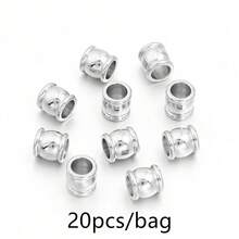 10/20颗/包 不锈钢鼓形大孔珠，时尚手链项链耳环制作隔珠，4/6/8毫米防锈低过敏桶形珠，DIY首饰制作散珠 - 鼓珠 - 查看 11