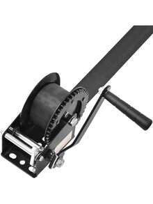 Hand Winch, 1200 Lbs Pulling Capacity, Boat Trailer Winch Heavy Duty Rope Crank With 23 Ft Polyester Strap And Two-Way Ratchet, Manual Operated Hand Crank Winch For Trailer, Boat Or ATV Towing - màu đen - Xem 8