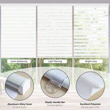 Cordless Zebra Blinds Roller Shades For WindowDual Layer Sheer Blinds Light Control With Valance Day Night Privacy Light Filtering Fabric, 18 W X 72 H, White - 18Wx72HWhitelightFil - View 9
