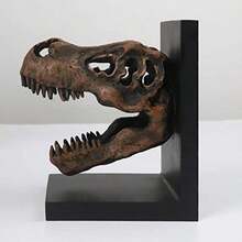 Tyrannosaurus Rex T-Rex - Sujetalibros decorativos para libros estantería de resina decorativa para el hogar pesos de papel extremos de libros soportes para sujetalibros tapón de libros decoración de escritorio-B031 - Negro1 - Ver 1