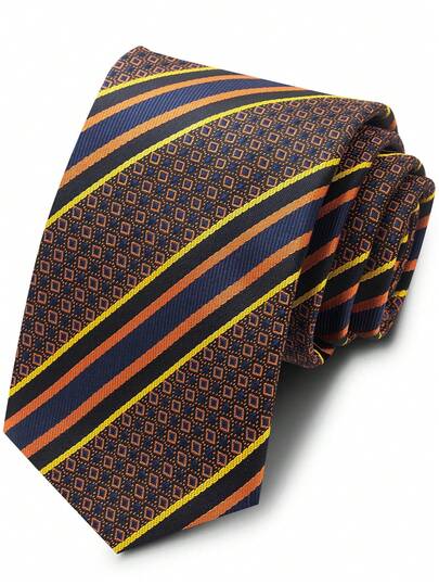 1 قطعة ربطة عنق رجالية أنيقة وشكلية، مناسبة لحفلات الزفاف وحفلات التكريم والاجتماعات التجارية، ارتداء مريح، طراز حديث، مثالية للمناسبات الرسمية أو غير الرسمية