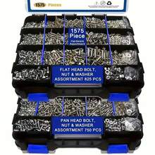 Clear-View DIY Hardware Kit With Blue Storage Box, 1575pcs 304 Stainless Steel Bolts, Nuts, Washers | Essential For Home Repairs & Workshop Projects - Blue - View 7