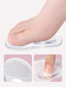 High Heel Silicone Forefoot Pads, Soft Shock-Absorbing, Anti-Friction Anti-Slip, Self-Adhesive Invisible Forefoot Cushions For Summer Sandals - Clear - View 2