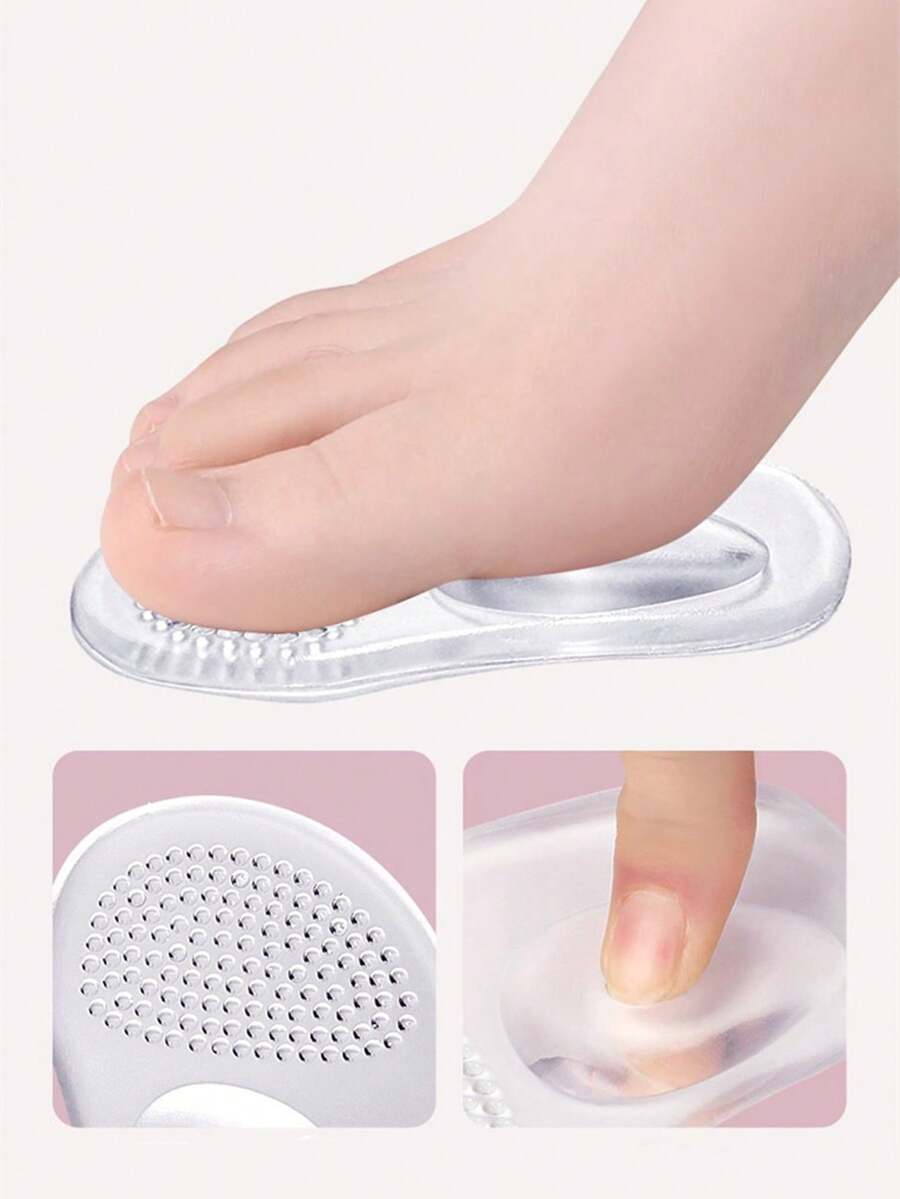 High Heel Silicone Forefoot Pads, Soft Shock-Absorbing, Anti-Friction Anti-Slip, Self-Adhesive Invisible Forefoot Cushions For Summer Sandals