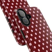 Red Base Pink Polka Dot Phone Case - Shock-Proof Phone Case, Compatible With IPhone 17/16/15/14/13/12/11 Pro Max/Pro Plus/12 Mini/13 Mini, Suitable For Galaxy S26 S25 S24 S23 S22 S21 Plus Ultra Phone Case. - Red Base With Pink Dots - View 2
