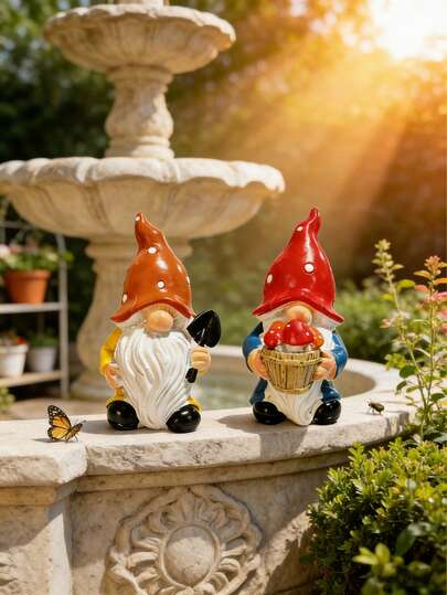 1pc Waterproof Resin Garden Decor Whimsical Yard Art Statue, Durable Outdoor Accent Piece Suitable For Patio, Lawn, Porch And Backyard Landscaping, Ideal For Fairy Garden Arrangement, A Fashionable Home Garden Decoration And A Perfect Gift For Gardening And Outdoor Enthusiasts
