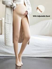 1pc Black Maternity Tights - Casual & Versatile, Suitable For Spring & Autumn, With Adjustable Waistband, Essential For Daily Wear - Multicolor - View 18