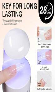 AILLSA Pegamento de uñas de gel sólido con base y capa superior - Blanco - Ver 3