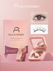 Mlen Diary 软磁假睫毛套装，7-11mm 可重复使用，无需眼线，升级版 3D 双磁睫毛，便携式无胶睫毛簇，适合自然淡妆 - 自然纖長款 - 查看 9