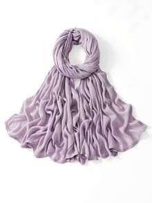 1 chiếc khăn trùm đầu bằng vải viscose màu trơn, thời trang, thoáng khí, nhẹ, đường viền may khóa đôi, khăn dành cho nữ, phù hợp cho mọi mùa để phối với váy. - Nhiều màu - Xem 32