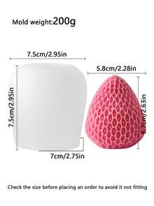 1个DIY水果系列硅胶模具，逼真草莓蓝莓造型，多用途，适用于香薰蜡烛/肥皂/翻糖/树脂/石膏，婚礼闺蜜礼物，送给女性的蛋糕装饰家居DIY工艺品 - A - 查看 15