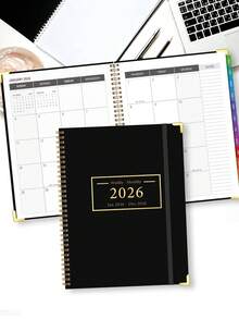 Trees 2026 Monthly Planner Calendar With Monthly Tabs, 9.0" X 11.2", Minimalist Monthly Calendar Weekly Planner Notebook, Suitable For Work Planning, Study Notes And Personal Organization, School And Office Supplies - Monthly Planner - Black - View 1