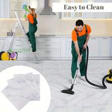 20Pcs/40Pcs 30*30cm Self-Adhesive Wall & Floor Tiles, 3D Marble Ceramic Texture Vinyl Sticker, Aluminum Foil Foam Cushioning Backing, Waterproof Fireproof Moisture-Proof, Easy Peel And Stick DIY Decor For Kitchen, Living Room, Bedroom Home Decoration - Multicolor - View 11