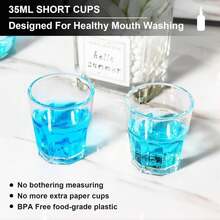 TOLDATLI Mouthwash Dispenser For Bathroom, 1 Pack Black Glass Mouth Wash Container With Cup, 17 Fl Oz Mouthwash Decanter Bottle Set, Refillable Mouthwash Pump Dispenser - ColorD - 查看 5