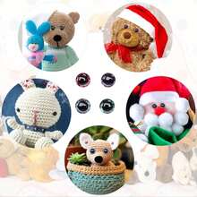 16颗3D闪光娃娃眼睛，巨型活动眼珠，16/18/20/25/35毫米，DIY娃娃眼睛配件，非常适合钩针编织、阿米格鲁米工艺品以及动物娃娃的装饰。 - 細閃 - 查看 5