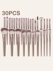 53PCS Makeup Tools Set Including:25PCS Makeup Brush Set+1pc Multi-Functional Zipper Toiletry And Cosmetic Bag Waterproof+5PCS Makeup Sponges+5PCS Mini Makeup Sponges+5PCS Triangle Powder Puffs+5PCS Mini Air Cushion Powder Puffs+1pc Hairband+2PCS Hand Bowl Strap+1pc Makeup Brush Cleaning Tools+2PCS Facial Cleansing Sponges+1pc Eyelash Curler - Brown - View 13