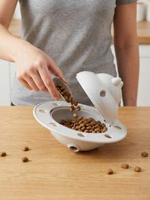 Đồ chơi thú cưng hình đĩa bay, thức ăn tương tác và giải đố, phù hợp cho mèo cỡ vừa/nhỏ, làm từ chất liệu nhựa mới, vui nhộn và thích hợp cho chó gặm và chơi. - Nhiều màu - Xem 2
