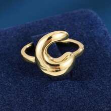 1pc Minimalist Letter Design Adjustable Open Ring For Women - Multicolor - View 37