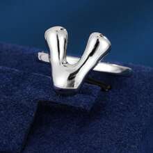 1pc Minimalist Letter Design Adjustable Open Ring For Women - Multicolor - View 53