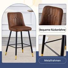 Barstools - Brown+Black + Fabric+Metal + Set Of 2 - View 6