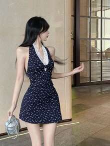 Women Short Dresses - Navy - View 6