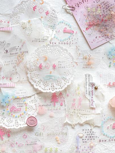 MOCARD 30张/包 水彩渐变贴纸，复古创意美学贴纸，DIY装饰拼贴工艺材料，节日礼物，个性化剪贴簿学习用品