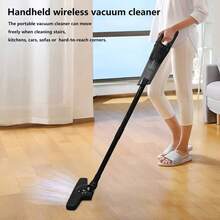 2026 Upgraded Cordless Vacuum Cleaner: Rechargeable, Powerful Suction, ABS Body, Multiple Accessories, Suitable For Indoor & Outdoor Cleaning, Rechargeable Lithium Battery, Lightweight & Portable, Handheld Electric Broom, 2000mAh, 7.4V. - Long - Black - View 3