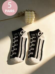 1/5 pares de calcetines de tobillo de poliéster para hombres, cordones multicolor con estampado de rayas, estilo casual deportivo universitario, ligeros y cómodos, versátiles, adecuados para uso diario, regalos de vacaciones, ideales para amigos, parejas, cumpleaños, Acción de Gracias, reuniones familiares, fiestas, los mejores calcetines de moda para parejas - Multicolor - Ver 11