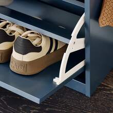 SoBuy Hallway Shoe Bench Shoe Rack Shoe Cabinet With Seat Cushion And Flip-Drawer Blue W75 X D24 X H52cm FSR82-L-B - Blue - View 10