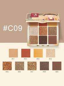 CATKIN 9-Color Eyeshadow Palette, Matte & Shimmer Highly Pigmented Neutral Eyeshadows, Sunset C09 - C09 Sunset - View 5