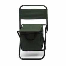 Silla Plegable Con Bolsa Para Camping Pesca Playa Picnic Exteriores y Actividades - Verde militar - Ver 4