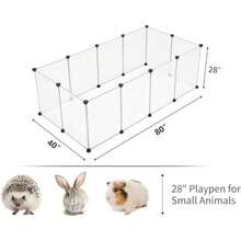 Transparent Clear Small Animal Playpen Guinea Pig Cages Puppy Dog Pet Rabbit Bunny Indoor Outdoor Fence Pen Enclosure White Plastic Playpen 12 X 12 Inch Panels - 28" X 20"/ 12 Panels - View 6