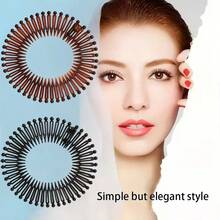 1/3个装 女士塑料全圆弹力钻石形柔韧齿发夹，防滑护发配件 - 彩色 - 查看 4