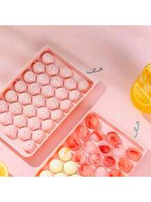 1/2 piezas Molde de bolas de hielo de PP, creativo fabricante de cubos de hielo rosa, cocina [El color puede tener una ligera variación; el tamaño se mide manualmente y puede tener una ligera desviación, el embalaje se distribuirá al azar] - Rosa - Ver 5