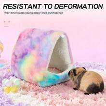 ITANDME 豚鼠藏身处 温暖鸟巢 蓬松鹦鹉笼床 悬挂式小型动物吊床 毛绒小窝 鹦鹉隐蔽小屋 刺猬藏身处 小型宠物藏身处 适合小型动物 - 彩色 - 查看 8