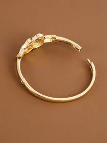 1pc Minimalist Twisted Rope Knot Design Artificial Zirconia Inlaid Women Fashion Bracelet - Multicolor - View 5