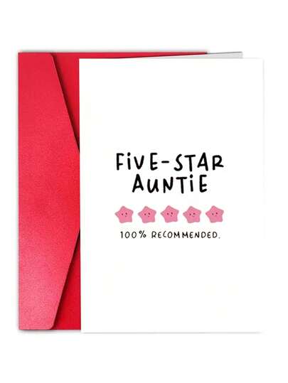 1pc Funny Cartoon Birthday Card Specially Prepared For Aunt, With Envelope - Ideal Gift For Her Birthday And Party