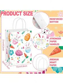 Easter Gift Bag Rabbit Paper Candy Bag With Handle Easter Party Gift Bag Spring Rabbit Easter Egg Chicken Candy Bag Children's Festival Party Gift Packaging - Multicolor - View 9