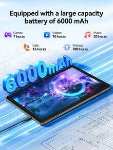 Qetupa (不支援 SIM 卡)10.1 吋 Android 13 平板電腦，4GB RAM+64GB ROM，MTK 6737 四核 1.3GHz 處理器，HD(1280x800) IPS 觸控螢幕，5MP 前置鏡頭&13MP 後置鏡頭，6000mAh 電池(不含適配器) - 藍色 - 查看 3