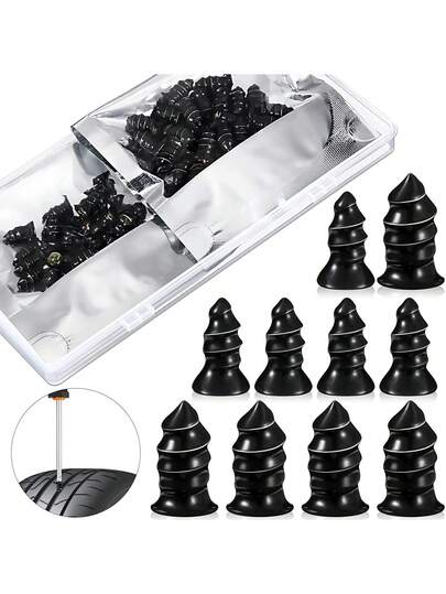 20pcs Tire Repair Kit, Includes 2 Sizes Of 2026 New Vacuum Tire Repair Rubber Plugs And Self-Tapping Tire Repair Sealant, Suitable For Car, Motorcycle, Truck Quick DIY Tire Repair