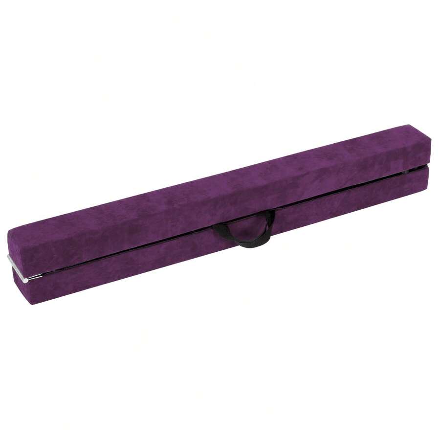 COSTWAY 270CM Folding Balance Beam With Solid Wood Base And Anti-Slip Bottom, Purple - Purple - View 1