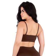 Work Fitness Kit Of 2 Premium Reinforced Polyamide Strappy Sports Bras For Gym Use - بني وكراميل - مشاهدة 3