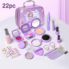 18/22-Pcs Pretend Play Makeup Toy Set, Girls' Makeup And Dressing Table Toy, Handbag Set, Pretend Play Gift Box, Children's Interactive Pretend Play Toy - Multicolor - View 8